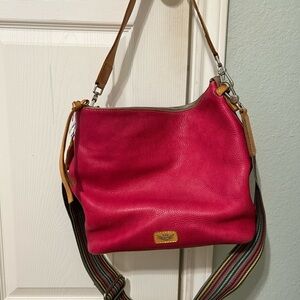 Consuela Pink and Brown Shoulder Bag with Adjustable Strap